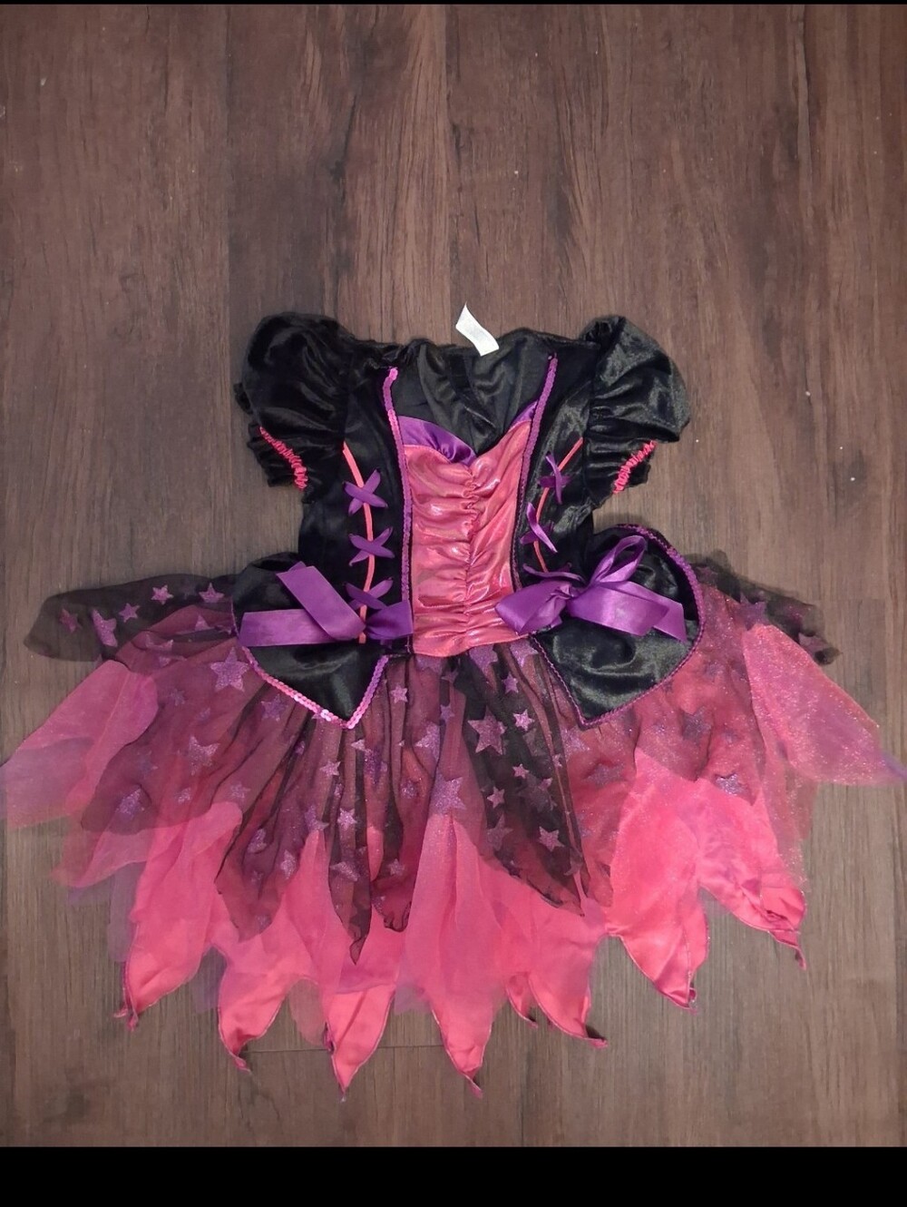 Girls Black and Pink Fairy Witch Costume Dress